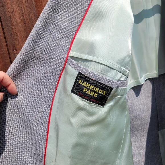 Men's Vtg Sportcoat Blazer Blue Tweed Garrison Park - Picture 6 of 9